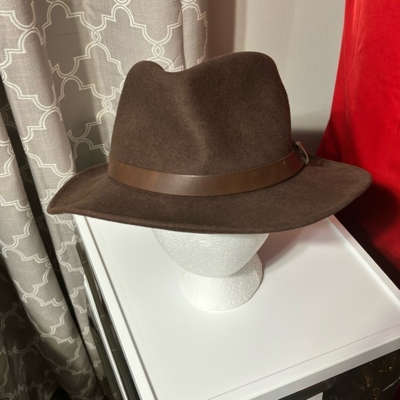 Pendleton men’s 100% pure virgin wool XL hat WITH LEATHER TRIM - Picture 3 of 8